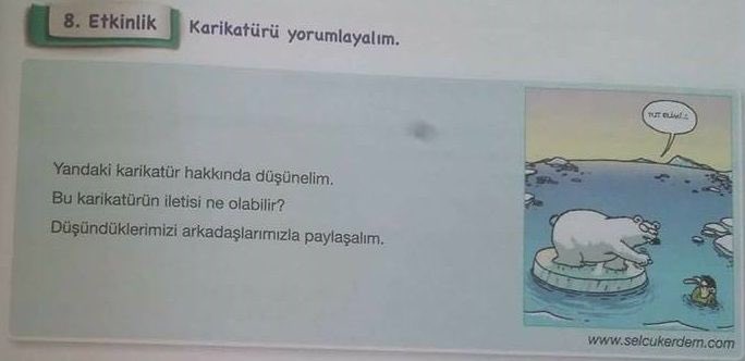 Karikatürün bulunduğu sayfa kitaplardan çıkarıldı