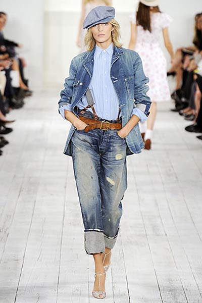 Model presents Ralph Lauren collection for Spring 2010.