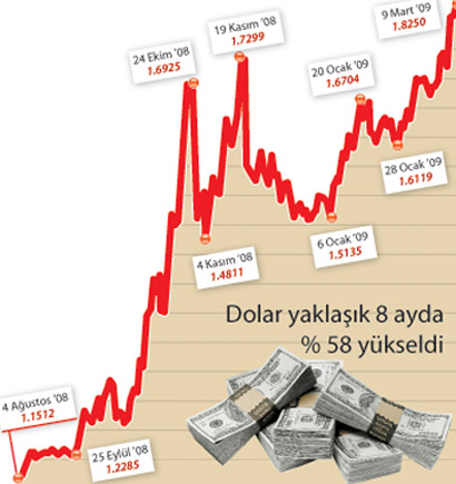 Dolar 1.82 ile zirveye çıktı, MB frene bastı