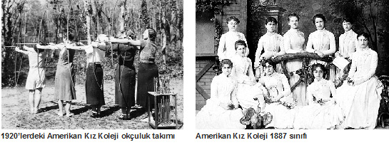左：1920年ごろのロバート女子コレジュ、右：ロバート女子コレジュ第1887クラス
