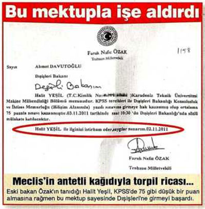 AKP li vekilden torpil notu Son Dakika Türkiye Haberleri Cumhuriyet