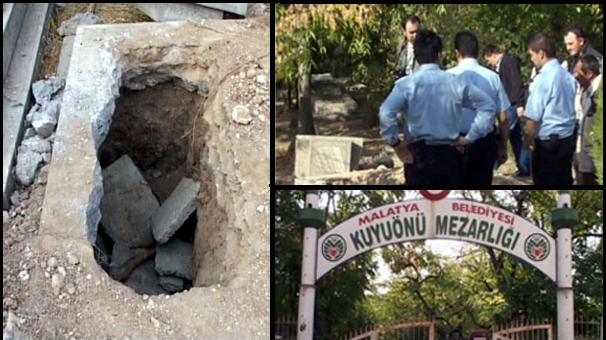 Malatya da mezarlıkta define