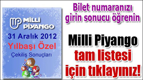 Milli Piyango 2013 Yılbaşı Çekilişi sonuçları - Son Dakika Haberler
