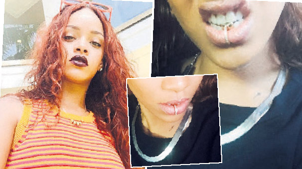 Rihanna nın yeni dudak mücevheri