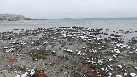 Ä°stanbul'da deniz 150 metre Ã§ekildi