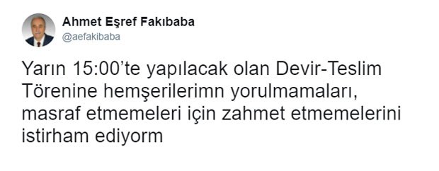 Fakıbaba'nın attığı Tweet çok konuşuldu