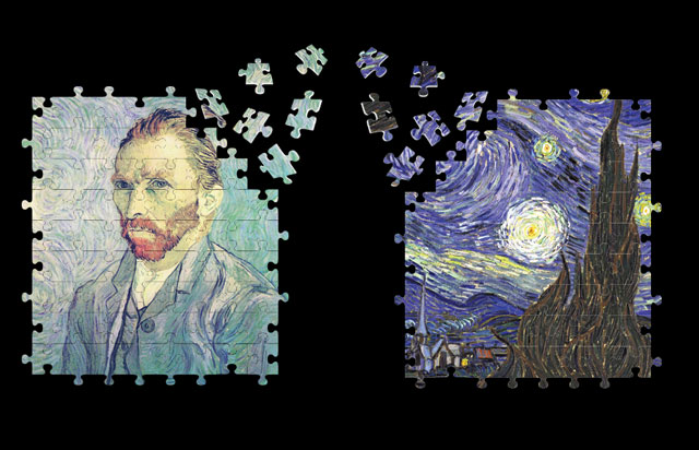 Van Gogh resimleriyle dijital puzzle