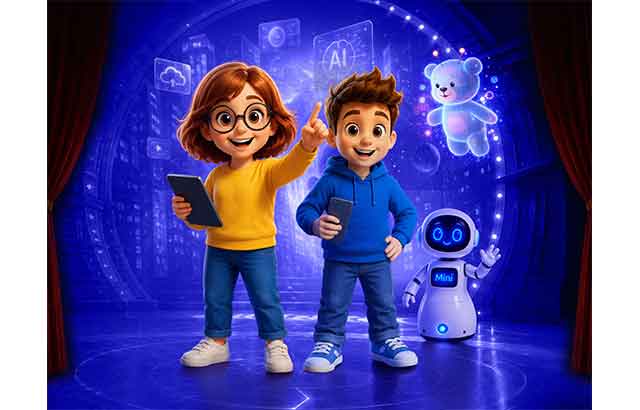 Robotlar sahnede, hikâye çocukların dünyasında