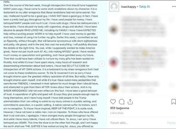 Oyuncu Isaac Kappy intihar etti!